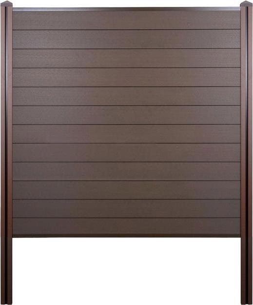 Produktbild Swisshandel24 WPC-Sichtschutz Sarthe, Windschutz Zaun, WPC-Pfosten zum Einbetonieren Basiselement, 195cm braun (182 cm)