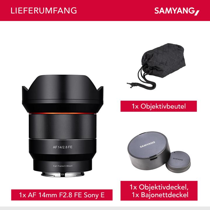 Produktbild Samyang AF 14mm F2.8, Sony E-Mount (Sony E, APS-C / DX, Vollformat)