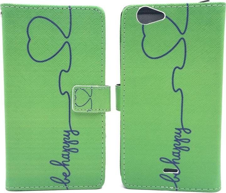 Produktbild König Design Schutz Hülle für Wiko Pulp Fab 4G Be Happy Grün Tasche Case Cover + 1 Panzer Schutz Glas (Wiko Pulp 4G)