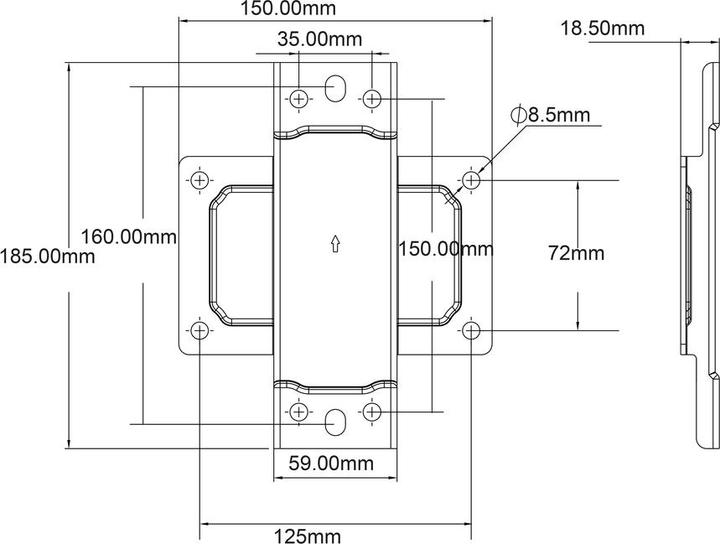 Immagine prodotto Multibrackets Piastra a parete Small, per sistema Modular Pro