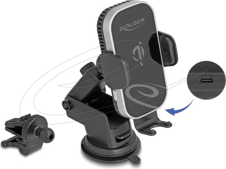 Actual product image Delock Wireless Car Charger Smartphone Halterung mit Ladefun