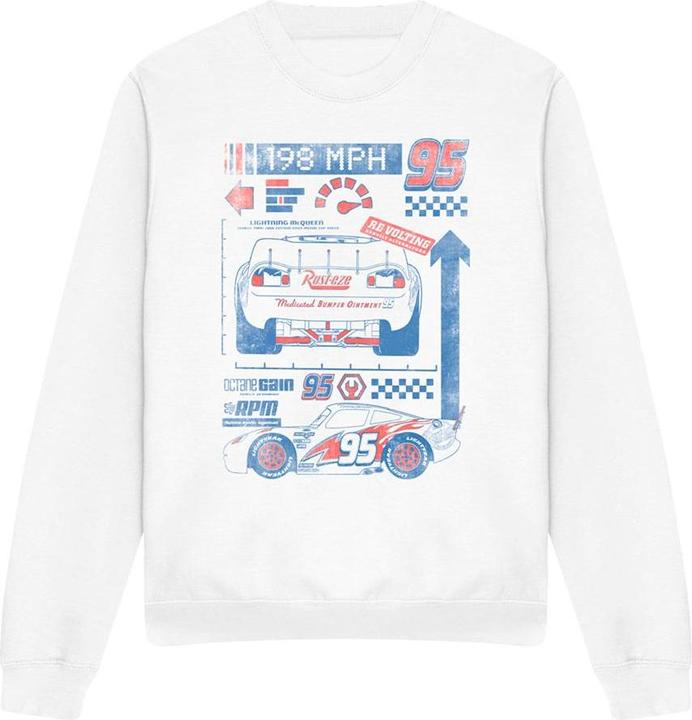 Actual product image Cars Unisex Adult 198 MPH Lightning McQueen Sweatshirt (M)