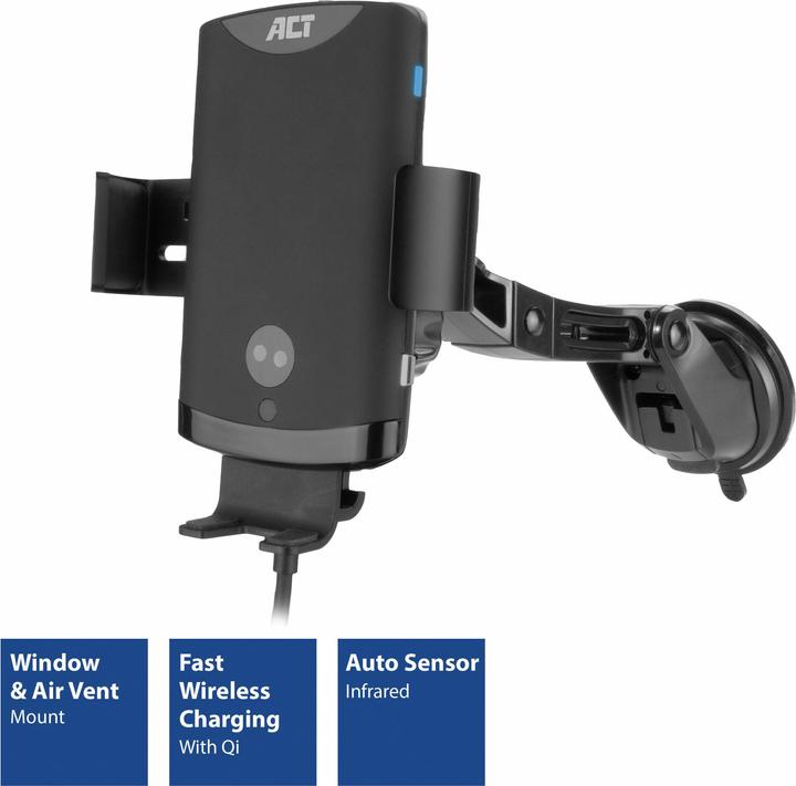 Immagine prodotto Supporto automatico per smartphone in auto con ricarica wireless