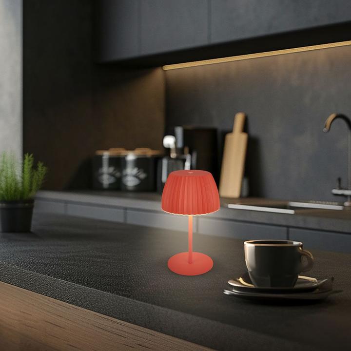Image du produit Briloner Brilo unplugged RIFFLE Akku Tischleuchte mit Lichtkante - Orange (200 lm)