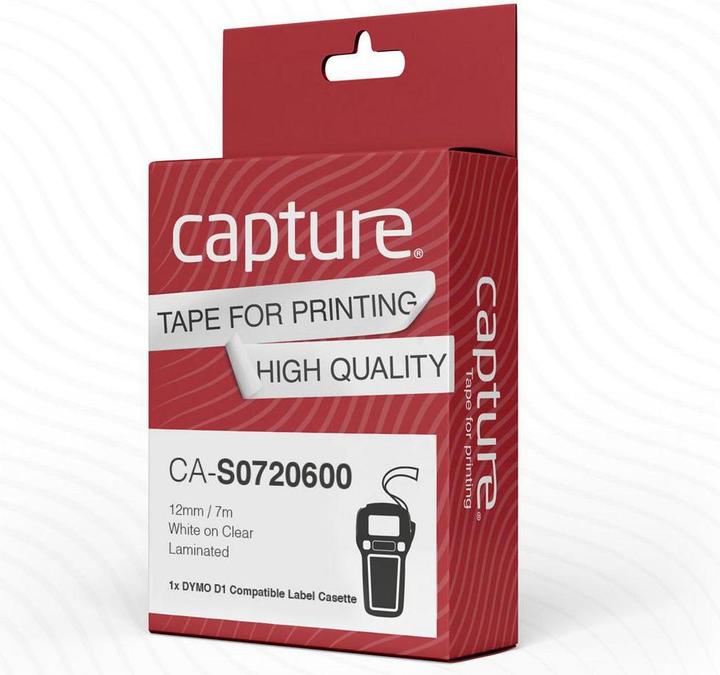 Image du produit Capture 12mm x 7m Ruban blanc sur transparent (1.20 cm, Blanc)