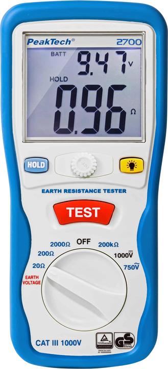 Image du produit Peaktech P 2700 Appareil de mesure de la résistance de la terre (Mallette d'instruments de mesure)