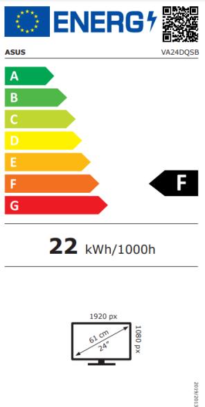 Energy Label ASUS 60.5 Cm (23.8") 1920 X 1080 (1920 x 1080 pixels, 24")
