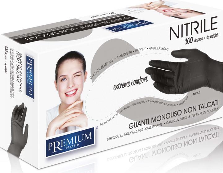 XanitaliaPro Puderfreie schwarze Nitrilhandschuhe