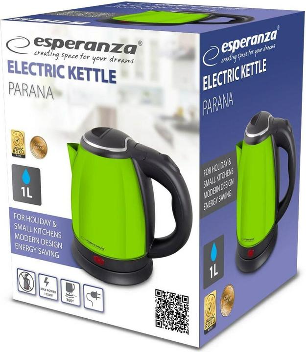 Immagine prodotto Esperanza EKK128G Bollitore elettrico Parana 1 L Verde 1350 W (1 l, Spina UE)