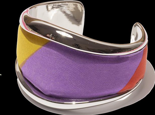 MM33 Bangle rainbow stripes (950 Platin)