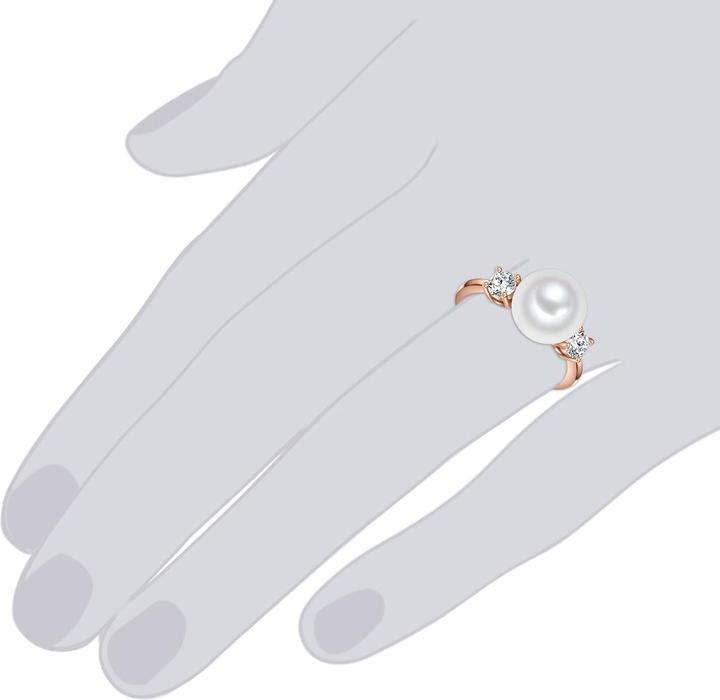 Actual product image Lulu & Jane Brass zirconia shell pearl rose gold - 33212 (56)