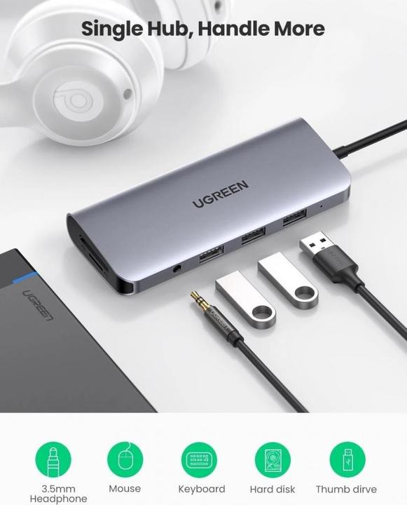 Produktbild Ugreen 10 in 1 -C Hub (USB-C, 10 Ports)