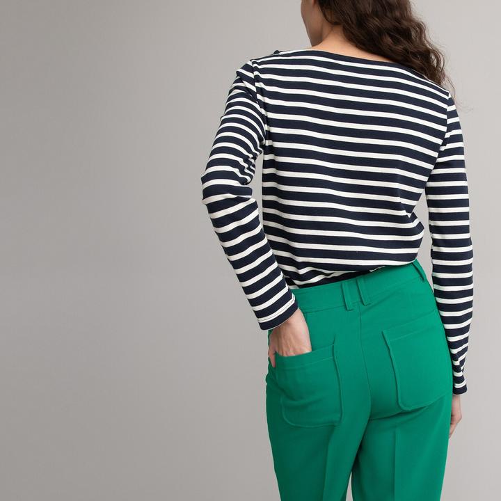 Produktbild La Redoute Collections Langarmshirt mit U-Boot-Ausschnitt und Streifenmuster (XS)
