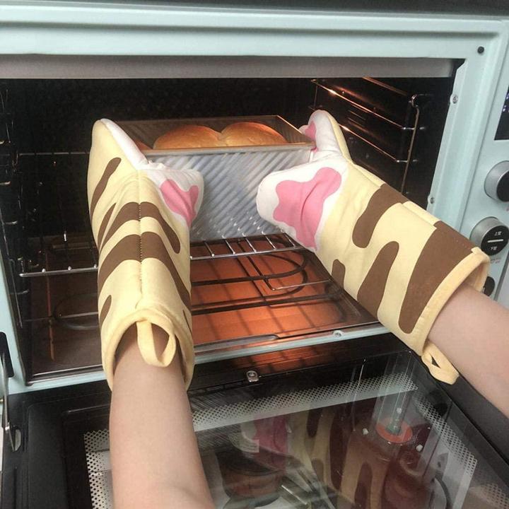 Produktbild JTI 2x Ofenhandschuhe - Katzenpfoten (Baumwolle)