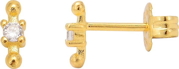 Leyda Ohrstecker Qudrat mini (Synthetischer Stein, Silber 925 1 Mikron Gelb Vergoldet 18k)