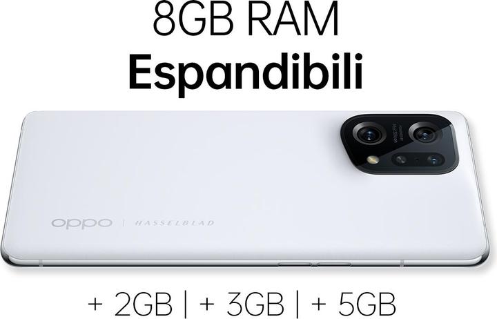 Image du produit OPPO Find X5 (256 Go, Blanc, 6.55", SIM + eSIM, 50 Mpx, 5G)