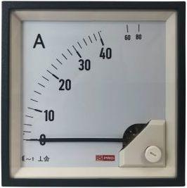 Image du produit Rs Pro Ampèremètre 80 (entrée)A AC fer rotatif, 92mm x 92mm P. 54 (<30 A) mm, 62 (30  60 A) mm, 66 (10