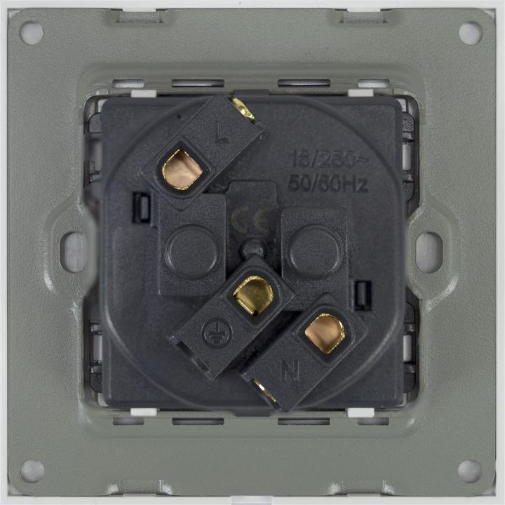 PNI Einfache Einbausteckdose WP101 mit Glasrahmen, 16A, 4000W, 230V
