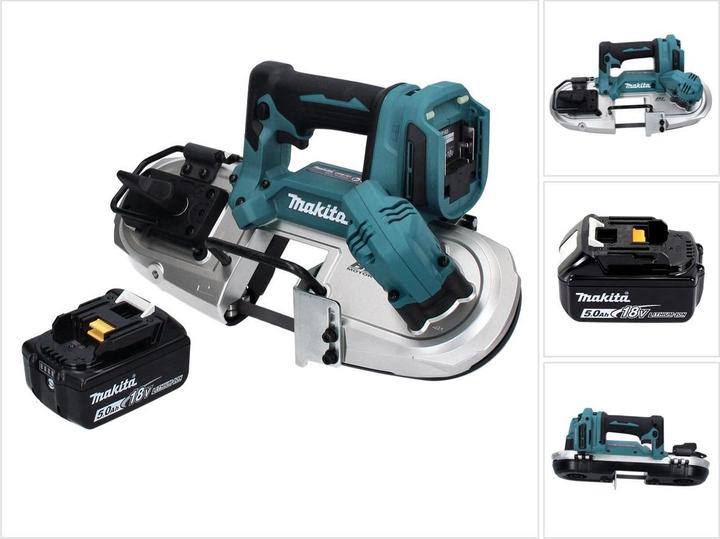 Makita DPB 183 T1 Akku Bandsäge 18 V 66 mm Brushless + 1x Akku 5,0 Ah - ohne Ladegerät