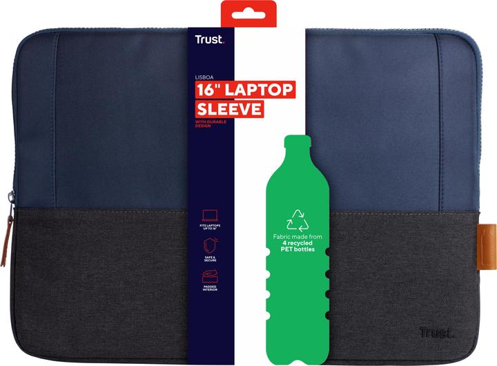 Immagine prodotto Trust Lisboa 16in Laptop Sleeve Nero (16", Universale)