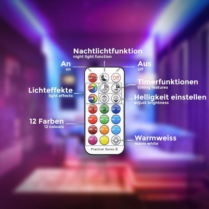 Produktbild B.K.Licht RGBW-LED Einbauleuchten, 5er-Set, weiss,5xLED 4,8W (450 lm)