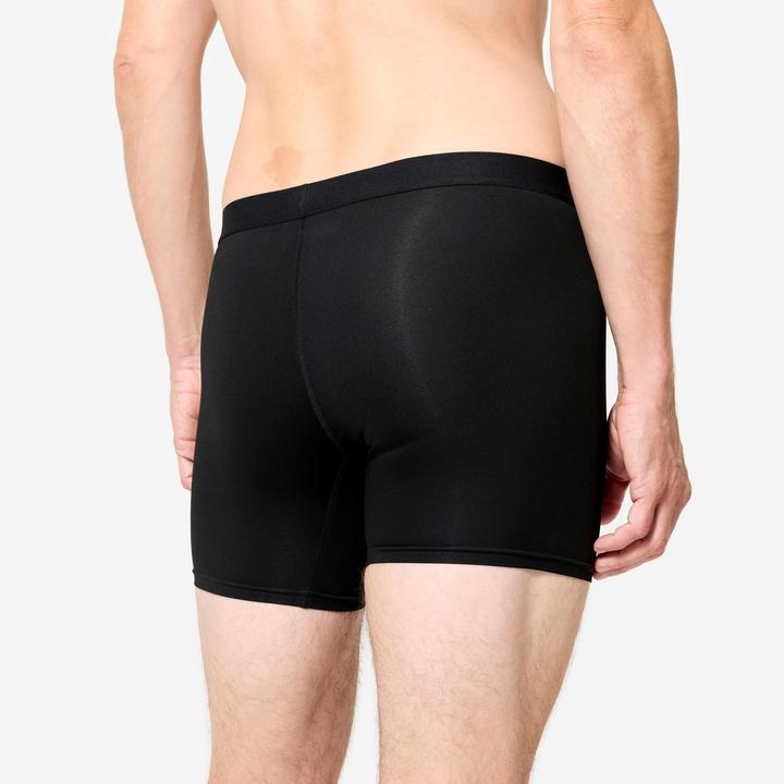 Produktbild Decathlon Boxershorts Herren Mikrofaser atmungsaktiv 3er-Pack - blau/rot (L)