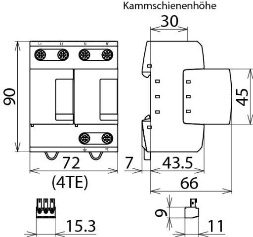 Produktbild Dehn Kombiableiter Typ 1 + Typ 2 DEHNventil M 951205