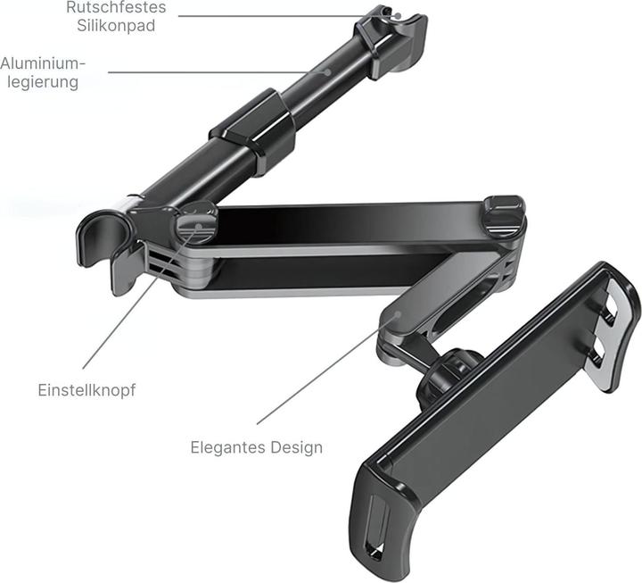Image du produit Hermex Support de tablette pour voiture Support d'appuie-tête pour tablette Support de téléphone portable