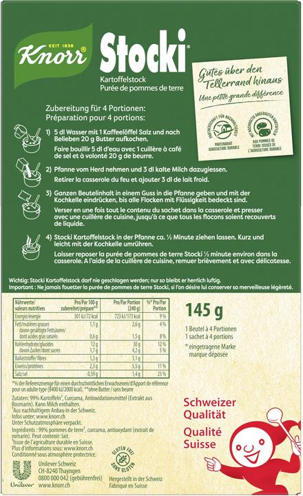 Valori nutrizionali e ingredienti Knorr Stocki (145 g)