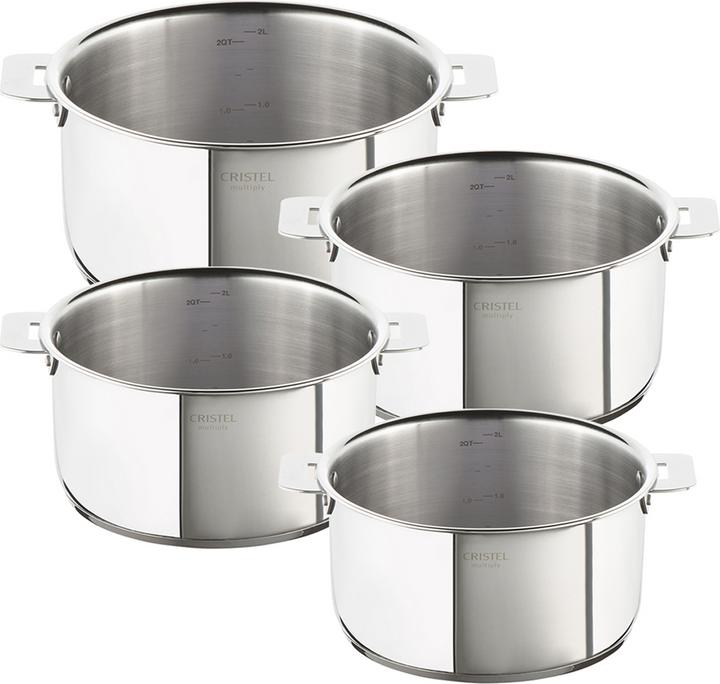 Image du produit Cristel Casserole Casteline Set of 4 (20 cm, Ensemble de casseroles et de poêles de cuisson, Acier inoxydable)