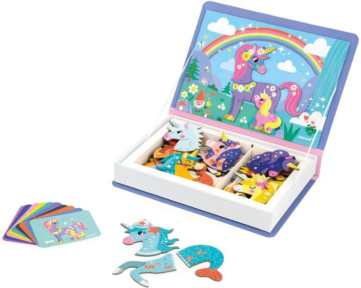 Actual product image Janod Magnetic book unicorn (German, French, Italian, English)