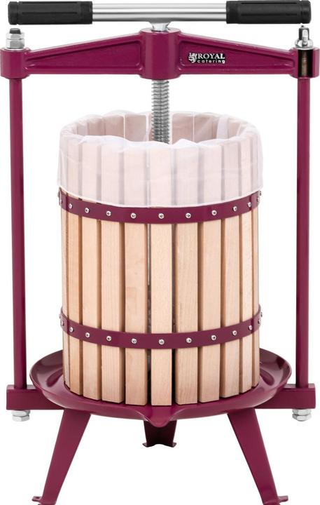 Produktbild Royal Catering Manuelle Obstpresse Weinpresse Saftpresse Fruchtpresse Holz 18 l + Presstuch