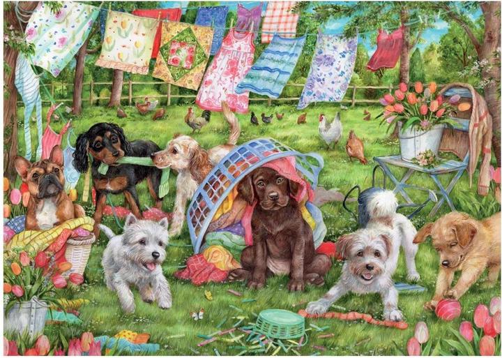 Actual product image Falcon Puppies in the Garden (1000 pieces)