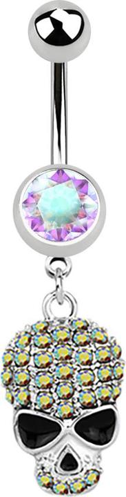 Immagine prodotto Star Piercing Banana in argento con ciondolo a forma di teschio multicolore (Acciaio chirurgico 316L, senza ottone)