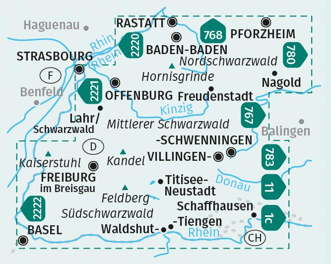 Energie-Label KOMPASS Wanderkarte 888 Schwarzwald Ges