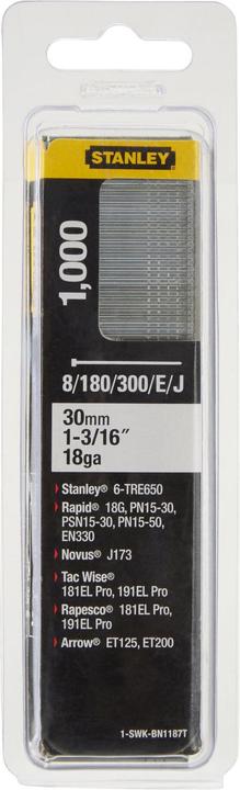 Actual product image Stanley 30MM/5/8 COUNTERSUNK NAIL TYPE J-18GA