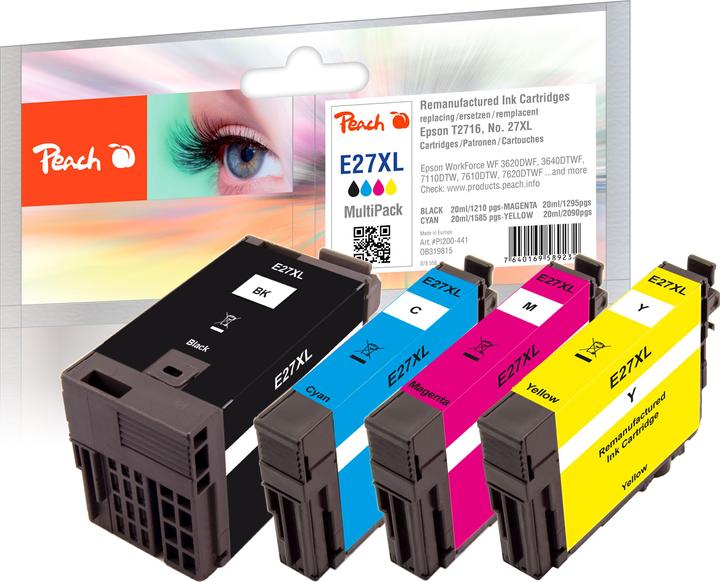 Produktbild Peach Tinte Epson T2715, No 27XL BK, C, M, Y (M, C, Y, BK)