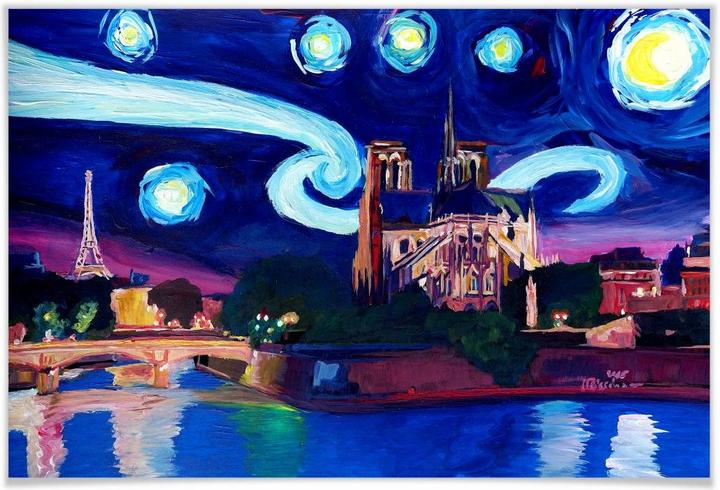 Actual product image Trenddeko Bleichner - Paris at night (75 x 50 cm)