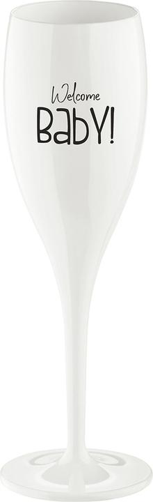 Actual product image Koziol Champagne glass 100 ml with print CHEERS No. 1 WELCOME BABY (10 cl, 1 Glasses, Champagne glasses)