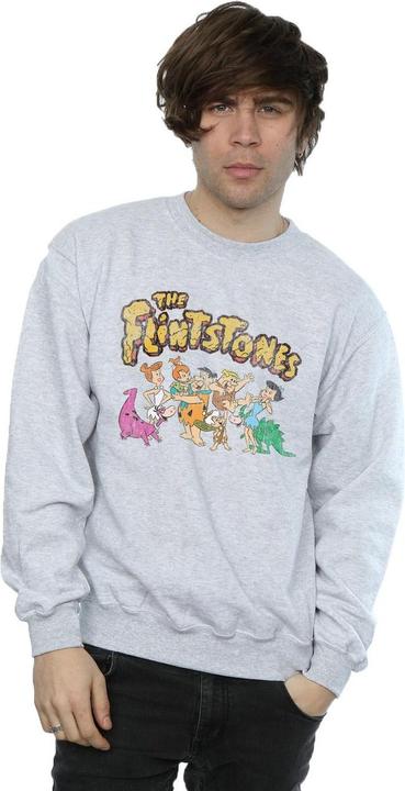Actual product image The Flintstones Mens Group Distressed Sweatshirt (M)
