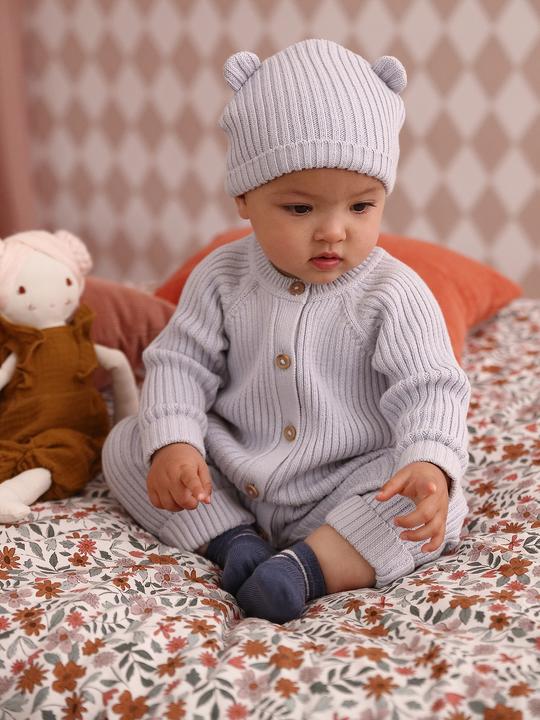 Actual product image Vertbaudet Baby-Set: gerippter Strickoverall & Mütze mit Ohren (50)