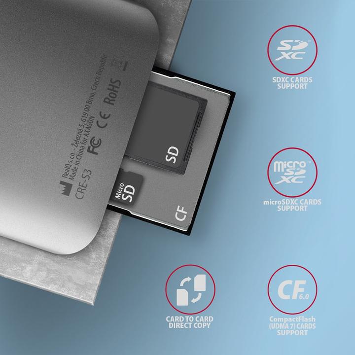Actual product image Axagon CRE-S3 (USB 3.0 standard-A plug)