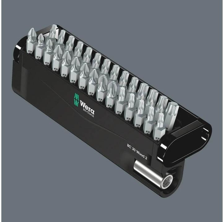 Actual product image Wera Bit-Check 30 Wood 2 (Cross Pozidriv PZ M2, Cross Pozidriv PZ M3, Cross Phillips PH M2, Cross Pozidriv PZ M1)