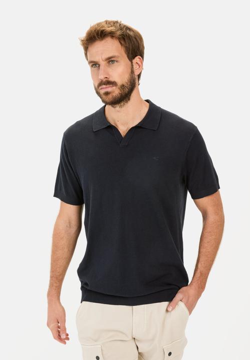 Actual product image Camel Active Strick-Poloshirt aus Baumwoll-Leinen-Mix (M)