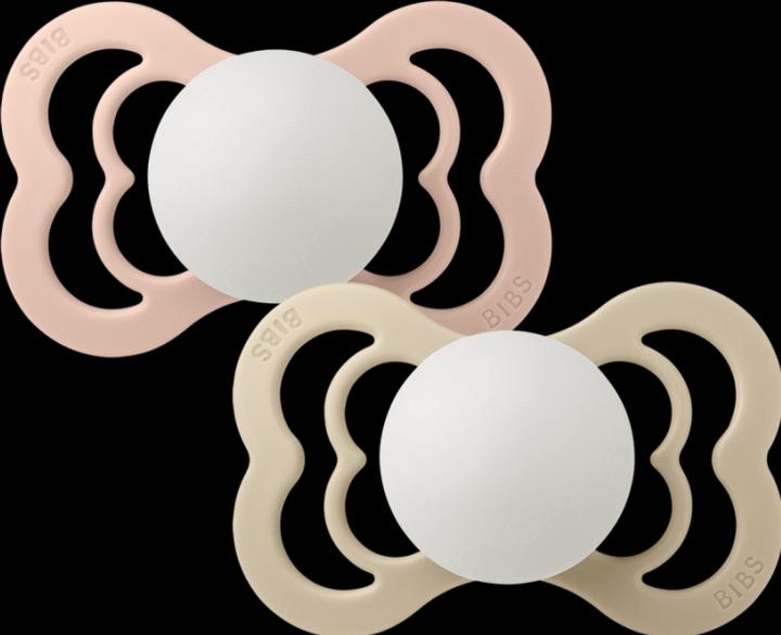 Actual product image Bibs Supreme silicone soother (pack of 2), Vanilla & Blush Night (size 1, 0-6M) (2 x, up to 6 M.)