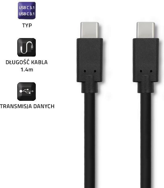 Produktbild Qoltec 52350 USB 3.1 type C male cable (1.40 m, USB 3.2 Gen 1)