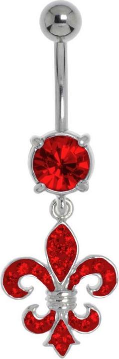 Bijouteria Bauchpiercing (Chirurgenstahl 316L, Kristall, Messing rhodiniert)