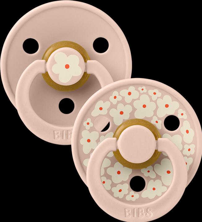 Actual product image Bibs Studio Nuggi Colour 2 PACK Latex Round 0-6m Jasmine Blush Mix (2 x, up to 6 M.)
