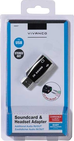 Immagine prodotto Vivanco Adattatore IT-USBAUD (Splitter per cuffie)