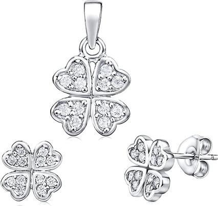 Produktbild Silvego Silver four-leaf clover set JJJS2238 (earrings. pendant)